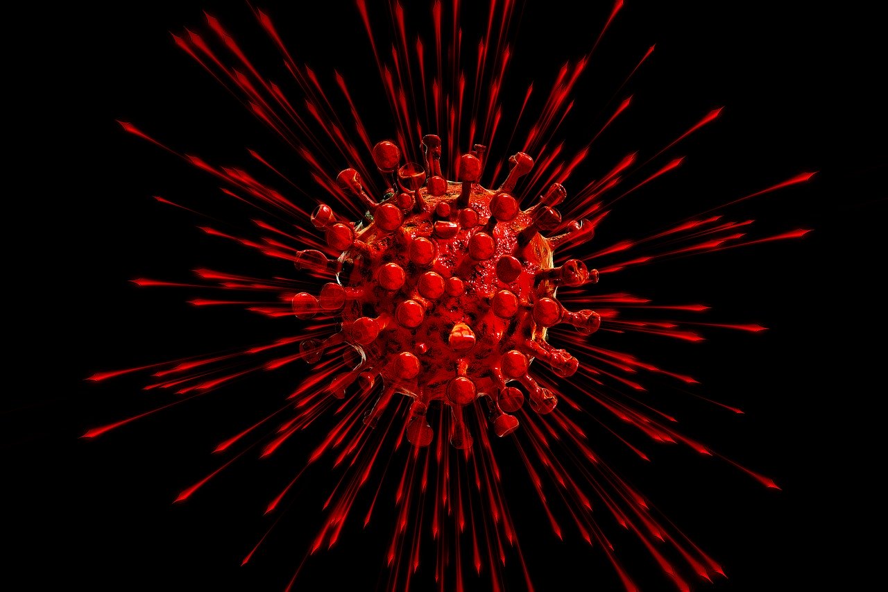 image of color red coronavirus